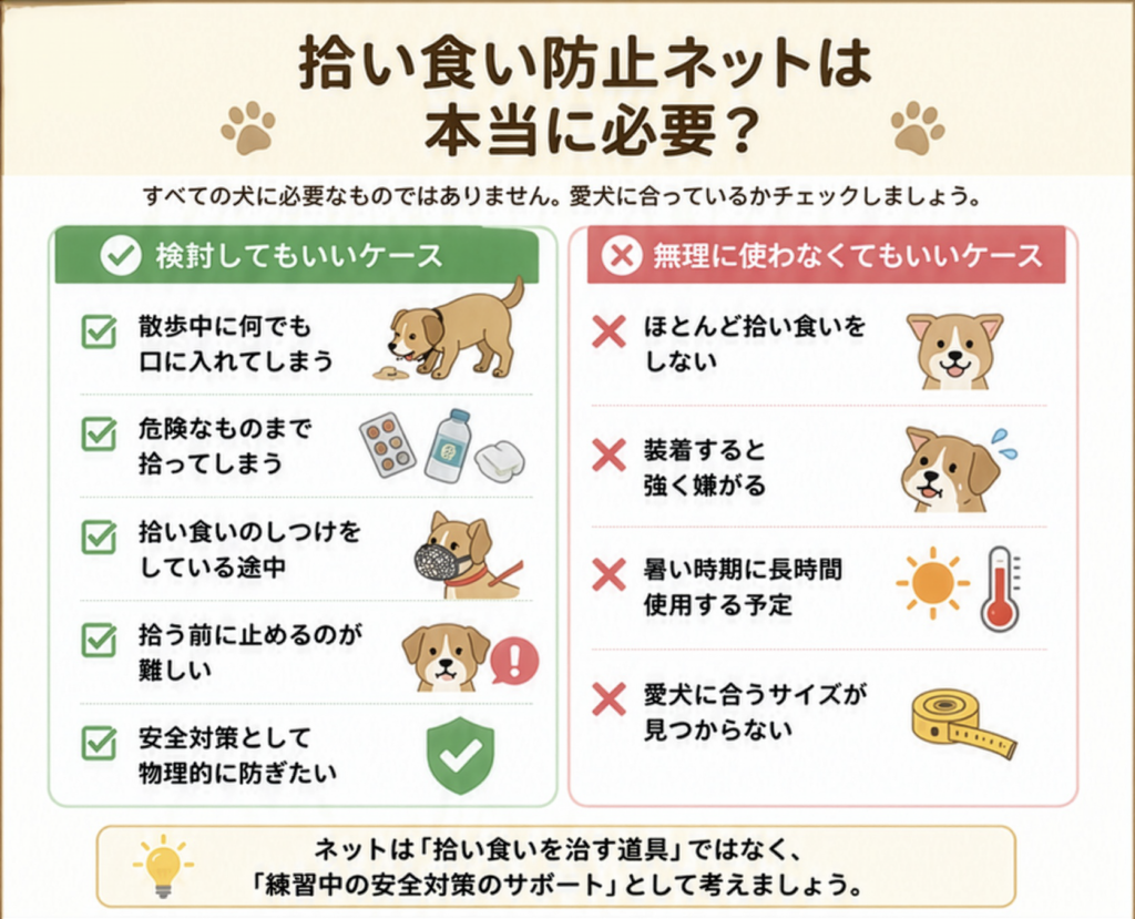 拾い食い防止ネットは本当に必要？