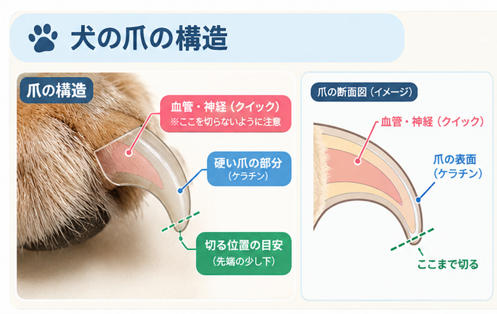 犬の爪の構造
